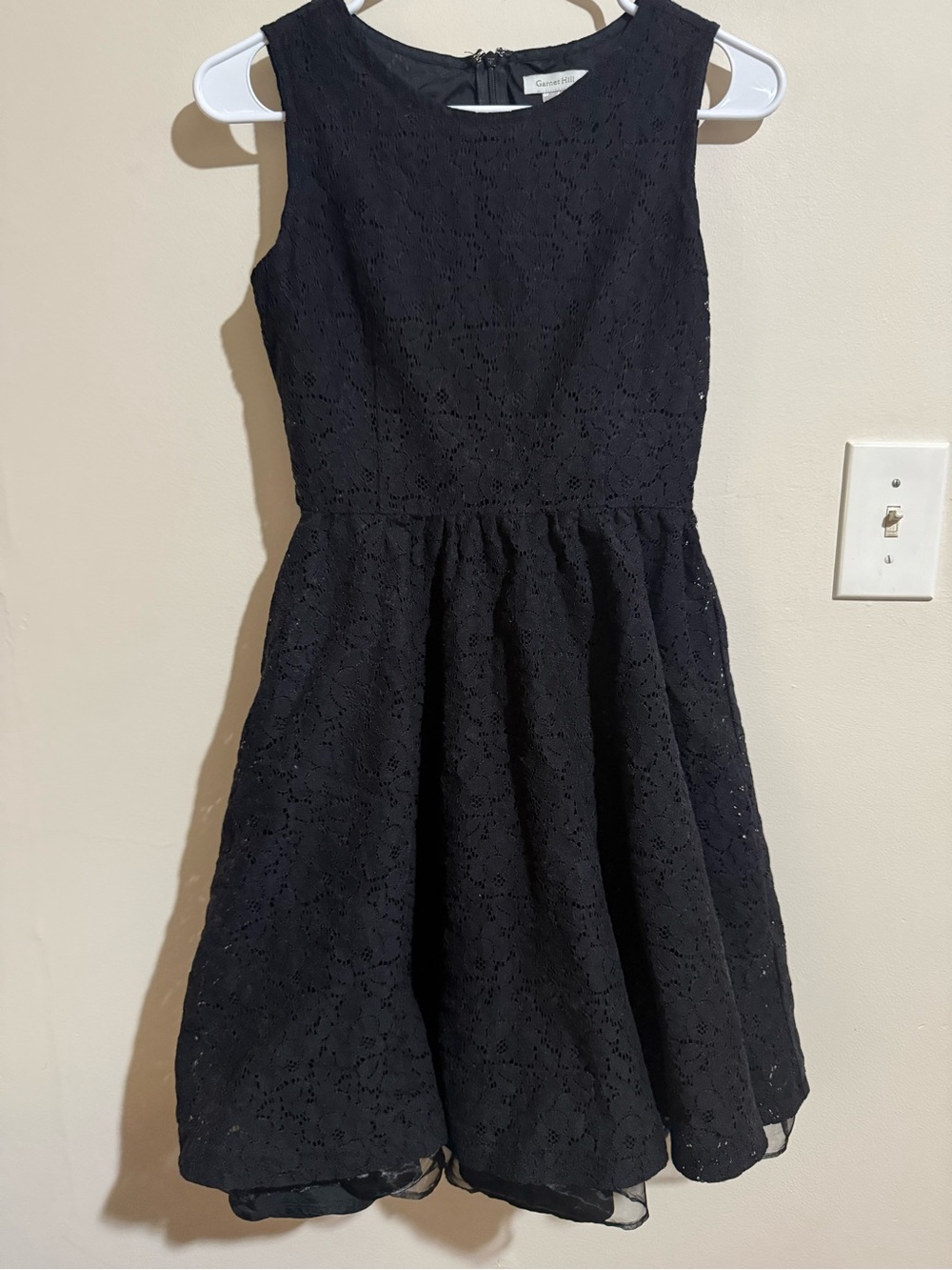 Black Lace Fit-and-Flare Dress